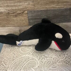 Vintage 1980 Sea World Orca Killer Whale Plush Stuffed Animal Toy